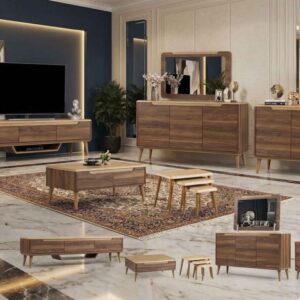 ست میز تلویزیون و آینه کنسول و جلومبلی رویال کلاسیک